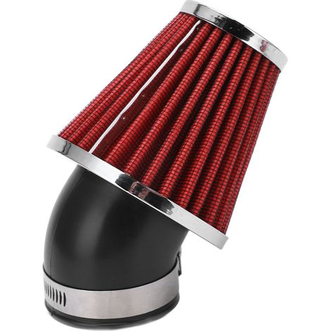 Filtre à air coude 45° cône moteur nettoyant réglage 48mm diamètre intérieur rouge pour moto quad pit bike mini moto (1/5)