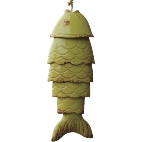 Colorful carp-shaped metal wind chimes, top outdoor eave decoration craft. (1/4)