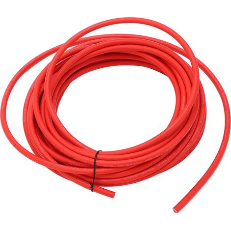 Câble solaire résistant à haute température XLPE, fil photovoltaïque basse excentricité, gaine rouge 6mm² 10 mètres (32,8 pi) pour installation énergétique (1/5)