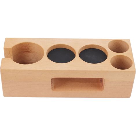 OVAQUIXI Tampa Holz-Kaffeestation ohne Träger mit Kaffeematte im Ecktisch 5 Löcher (L)