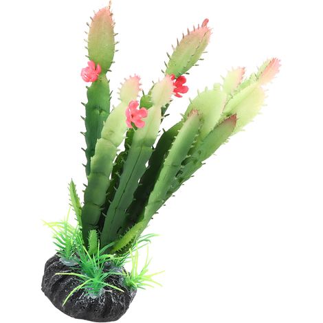 Cactus artificiel en plastique pour terrarium, reptiles, décoration intérieure (1/5)