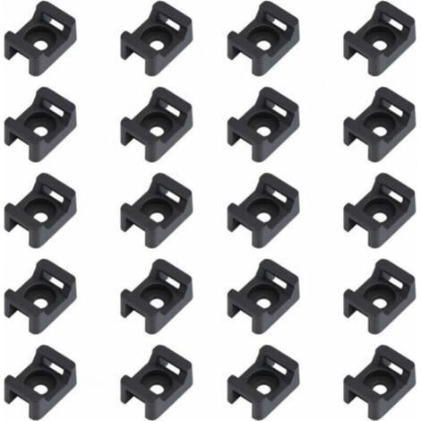 150PCS Attache de câble noir supports 23mmx16mm de type selle support de base de câble (1/5)