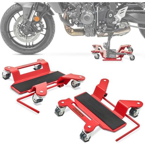 2x Carrello di spostamento ConStands per cavalletto centrale rosso