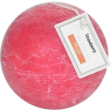 Bougie parfumée ronde rouge Fraise - 7.5cm (1/3)