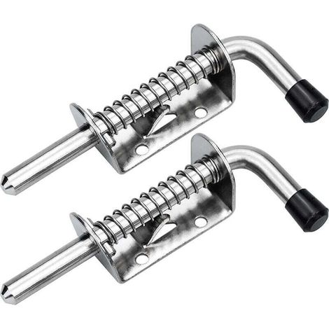 Set di 2 chiavistelli a molla in acciaio inox, 128 mm – Serratura per porta da garage e giardino – Resistente alla corrosione – Installazione rapida