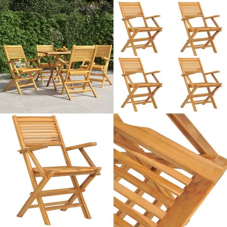 Gartenstühle 4 Stk. Klappbar 55x62x90 cm Massivholz Teak - Teakholzmöbel - Gartenstühle - Klappstühle - Outdoor Möbel - Balkonmöbel - Home & Living (1/5)
