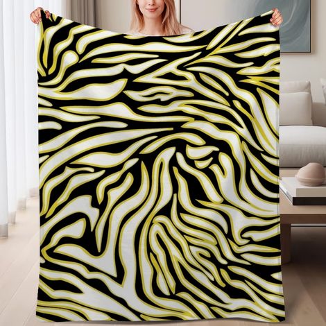 Couverture de lit en polaire, jeté doux et chaud idéal pour le printemps, légère et luxueuse en microfibre de polyester, décoration pour chambre et salon, cadeau attentionné pour tous,6080 pouces (1/4)