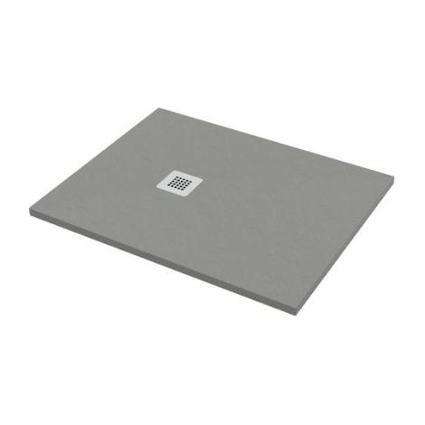 Piatto doccia 80x90 h.2,8 in marmo resina effetto pietra grigio (1/5)
