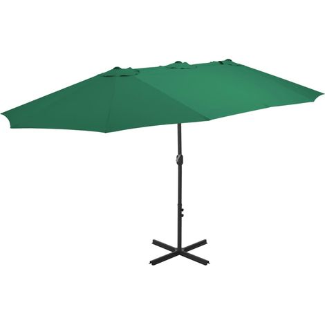 Sonnenschirm mit Aluminium-Mast 460x270 cm Grün