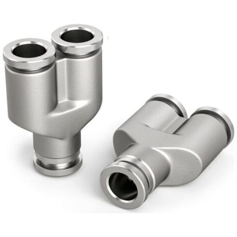Pair 2 Pcs 10mm Diviseur en Y 3 Voies Raccord Rapide Pneumatique, 3 Voies en Acier Inoxydable pour Adaptateur d'Air PY