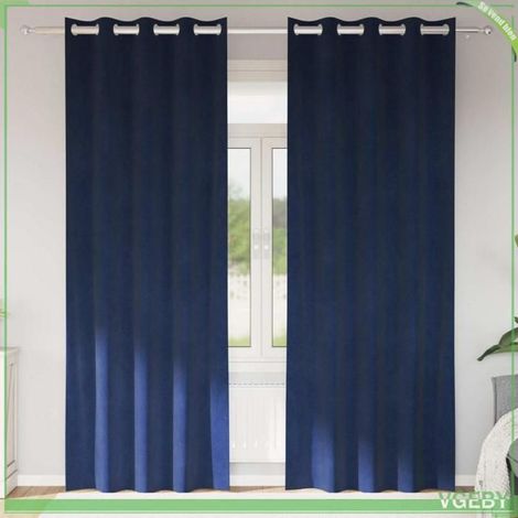 Rideau occultant - FAFEISY - 4107195 - Velours premium - 140 x 225 cm - Bleu foncé (lot 2) (1/5)
