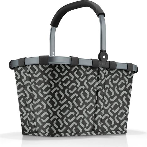 cabas courses avec cadre aluminium stable, poignée rabattable, poche intérieure zippée, pliable, capacité 22l, polyester, déperlant, black (1/5)