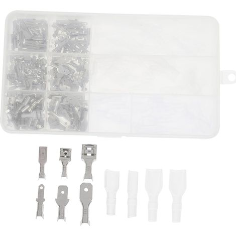 270 pièces Kit de Connecteurs Mâles et Femelles à Sertir avec Manchons Isolants Électriques Assorties Connecteurs Fil Robustes et pour Câblage Sécurisé (1/5)