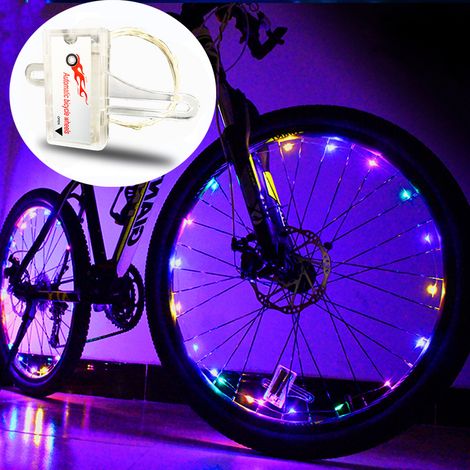 Éclairage LED pour jantes de vélo - Décoration de cadre et éclairage des rayons pour VTT, idéal pour le cyclisme nocturne (1/2)