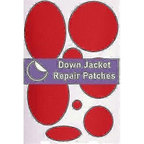 Kit de réparation pour doudoune prédécoupé, auto-adhésif, doux, imperméable, rouge (1/5)