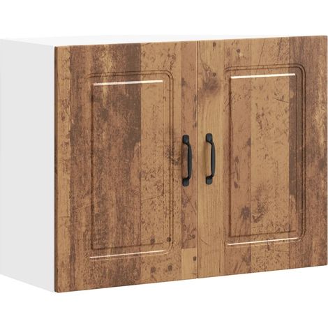 Armario de pared para cocina ahorra espacio 80 x 31 x 60 cm madera de ingeniería acabado envejecido 020050000 (1/5)
