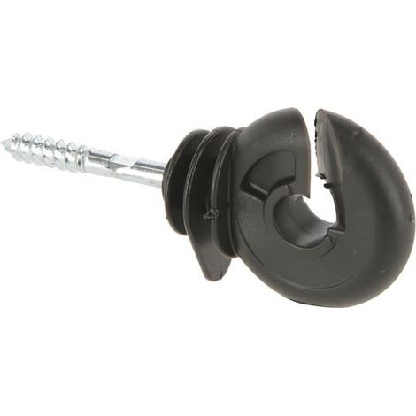 Isolateur à Vis Avec Crochet Noir (25 Pièce)
