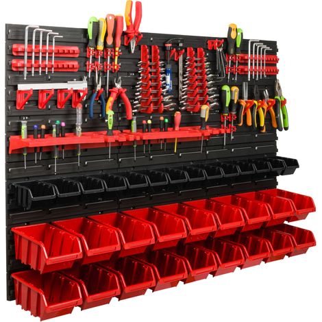 Panneau d'outils d'atelier 117 x 78 cm + 32 cuvettes (1/5)