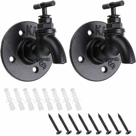 Lot de 2 patères en fer style industriel vintage - KLB (1/5)