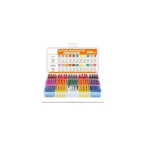 168Pcs Fusible Voiture Set - pour Fusibles Auto/Truck/RV/Camion/Moto (2A 3A 5A 7.5A 10A 15A 20A 25A 30A 35A 40A) - Mini fusibles de voiture et fusibles de voiture standard (1/4)