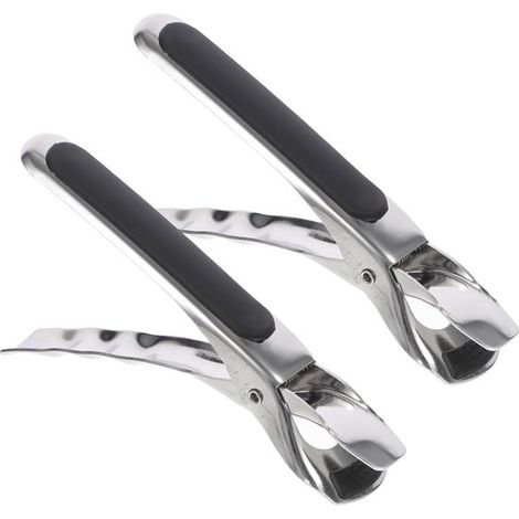 2x Pince Antidérapante pour Assiettes et Casseroles Chaudes - Pince à Vaisselle en Inox (1/5)