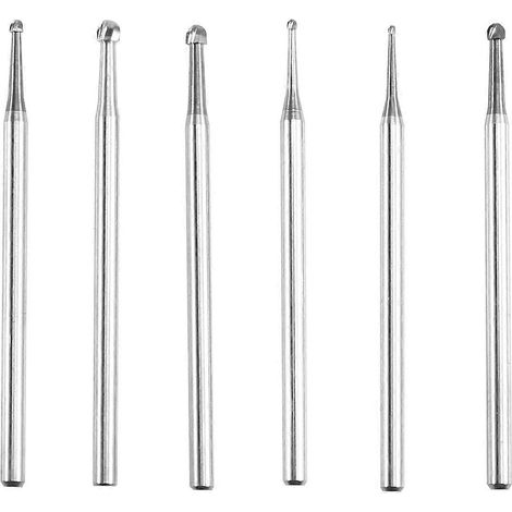 Set mit 6 großen, kugelförmigen Fräsern, 3/32 Zoll Schaft, für die Schmuckherstellung (1/5)