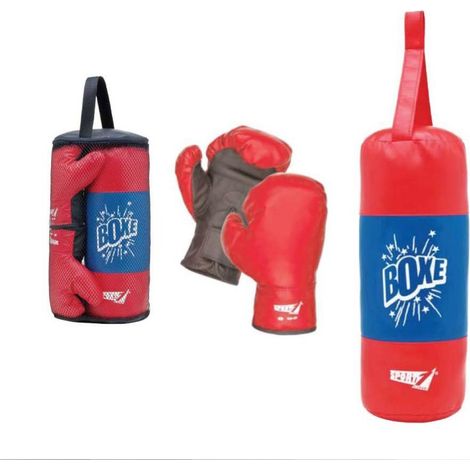 Set Boxe Junior Sacco + Guantoni Punching Bag Gioco Bambini Casa da Appendere (1/2)