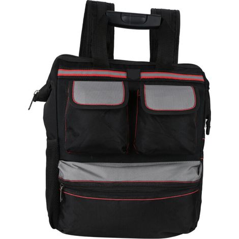 Backpack Organizer Waterproof Fabric Tool Bag Multifunctional Tool Bag Repair Tools Double Shoulder Storage Bag Tool Bag (black) (1/5)