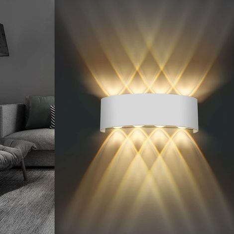 Wandleuchte für Innen und Außen, 22 x 8 x 5 cm, nach oben und unten gerichtet, Schwarz, 8 W, Schutzart IP65, warmweißes LED-Licht (3000 K), Wohnzimmer-Wandleuchte (1/5)
