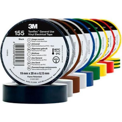 Cinta Aislante Temflex 155 PVC 19mm x 20m 3M 7100184744 Gris (1/2)