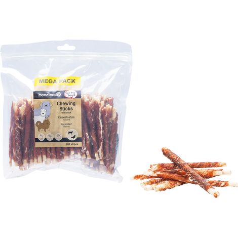 Beeztees Hundeleckeri Chewing Sticks Kaustick Ente 100 Stück