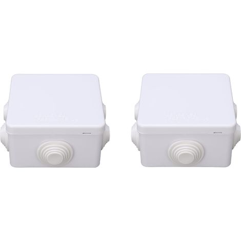Boîte de jonction électrique avec trou réservé, 2 pièces, boîtier de projet étanche IP55 en plastique ABS 85x85x50mm (1/5)