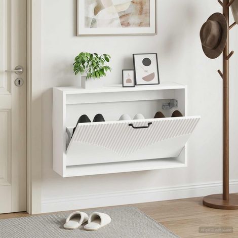 vidaXL Wall-Mounted Shoe Cabinet HOORN 71 x 17 x 43 cm Engineered Wood (1/5)