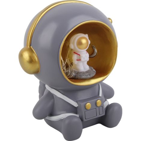 Veilleuse astronaute mignonne, lampe de chambre d'enfant, tirelire, décoration de bureau, cadeau d'anniversaire pour garçons et filles, grise (1/5)