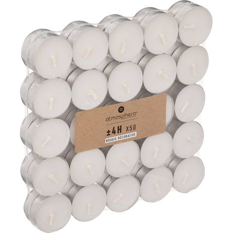 Lot von 50 weißen Kerzen - Atmosphera créateur d'intérieur (1/2)