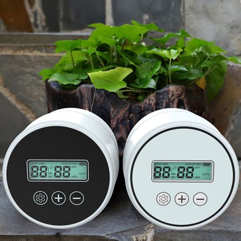 Système d'arrosage automatique intelligent pour plantes d'intérieur, pompe à eau numérique avec minuterie LCD, kit goutte-à-goutte avec tuyau 15m et 20 goutteurs, alimentation USB ou piles, idéal pour (1/5)