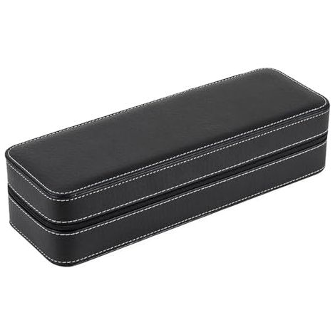 Boîte de rangement pour montres et bijoux, avec 6 compartiments pour montres, élégant étui de voyage pour accessoires et gadgets, idée cadeau (1/5)