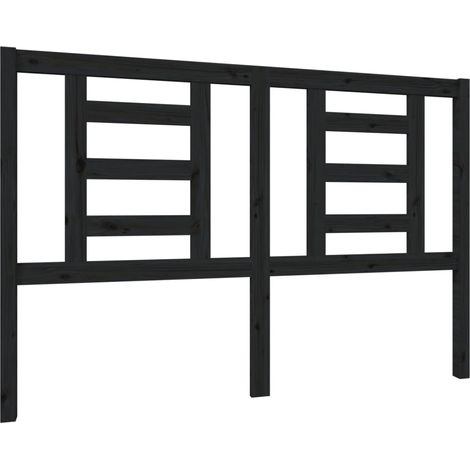 Tête de lit accessoire couchage chambre à coucher meuble 146 x 4 x 100 cm bois de pin noir TDL0202278