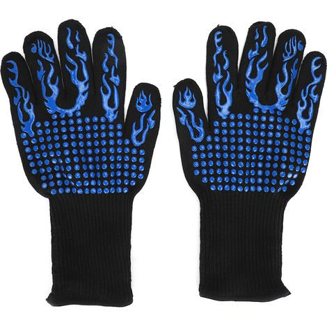 Gants de protection thermique résistant à 800℃/1482°F, ignifuges, antidérapants, universels pour micro-ondes, barbecue et cuisson (1/5)