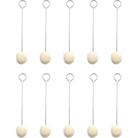 Sollbry 10 Stück Wollpinsel, Leder-Kugelpinsel, Lederfarbstoff-Applikator, Metallgriff für Lederfarben, Bastelprojekte, Werkzeugarbeiten, Lederfärbewerkzeug (1/5)