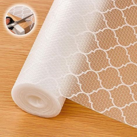 Revêtement pour placards de cuisine, hydrofuge et oléofuge, sans adhésif, en EVA imperméable pour tiroirs et placards, durable et facile à découper. (1/5)