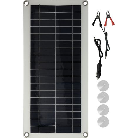 Panneau Solaire Polycristallin 20W Flexible avec Contrôleur et Double USB pour Voiture Camping-Car Bateau (1/5)