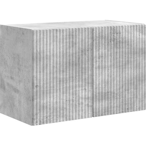 Porta TV da parete contemporaneo con pratico spazio portaoggetti 59,5 x 31 x 40 cm in legno multistrato grigio cemento 020055009