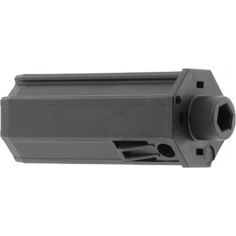 Embout de tube de volet roulant octogonal en PVC noir Fenêtre Sortie Baie vitrée Store, pour tube octogonal de 40 mm sortie 6 pans de 10 mm avec nez Ø 18 mm (1/2)