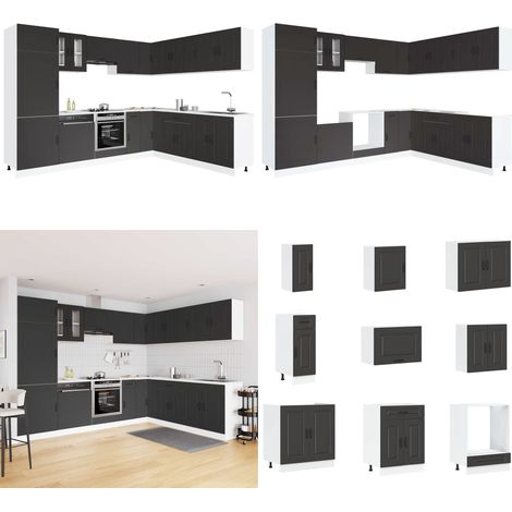 vidaXL Ensemble d'armoires de cuisine 14 pcs Kalmar bois d'ingénierie (1/5)
