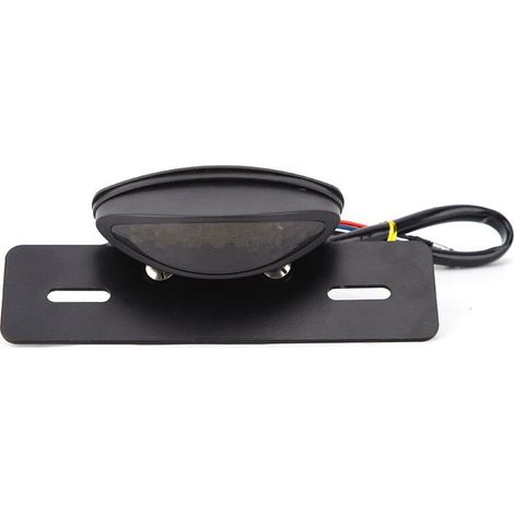 Feu Arrière Moto - LED Intégré Frein + Plaque Immatriculation - Universel 12 V - Noir - 17 x 5,5 cm (1/5)