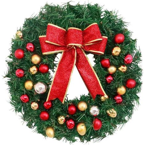 Couronne de Noel Porte 30 cm Couronne Fleurs Artificielle Suspendues Décoration (1/3)