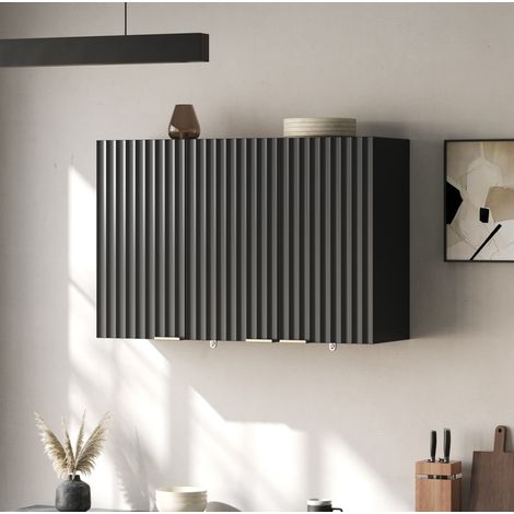 Küchen-Wandschrank mit 3 Türen, Hängeschrank zur Aufbewahrung für Wohnzimmer, Badezimmer und Waschküche, 90 × 29 × 60 cm (1/5)