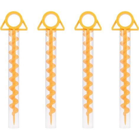 Piquets de Tente Spirale Sardine Tente Tent Peg Tente en Spirale Durable Piquet de Tente en Plastique Piquets de Tente 30 cm pour Tentes, Trampolines, Animaux de Compagnie, avec Tube, 4 Pièces (1/5)