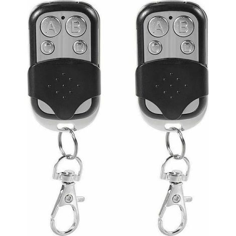 Duplicador de clonación de 4 botones, universal negro de 433 MHz con llavero para control remoto de puerta de garaje, control remoto de radio eléctrico